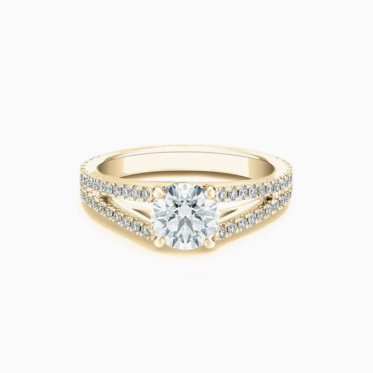 Classic Split Shank Diamond Engagement Pave Ring