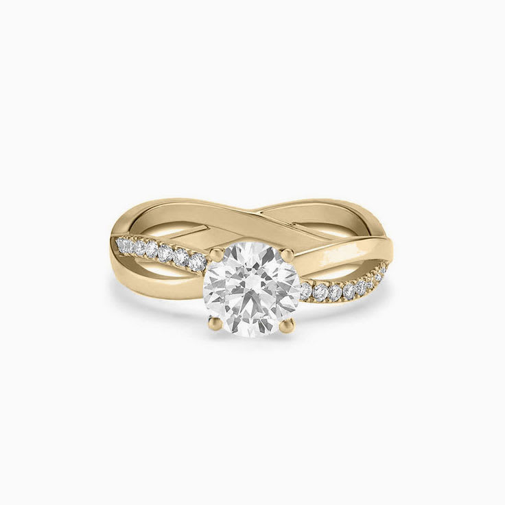 Twisted round Diamond Engagement Ring