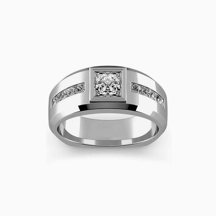 10K White Solid Gold Mens Diamond Wedding Band 0.38 Ctw – Avianne Jewelers-baongoctrading.com.vn