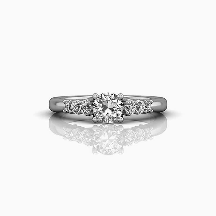 Brilliant Seven Round Diamond Engagement Ring