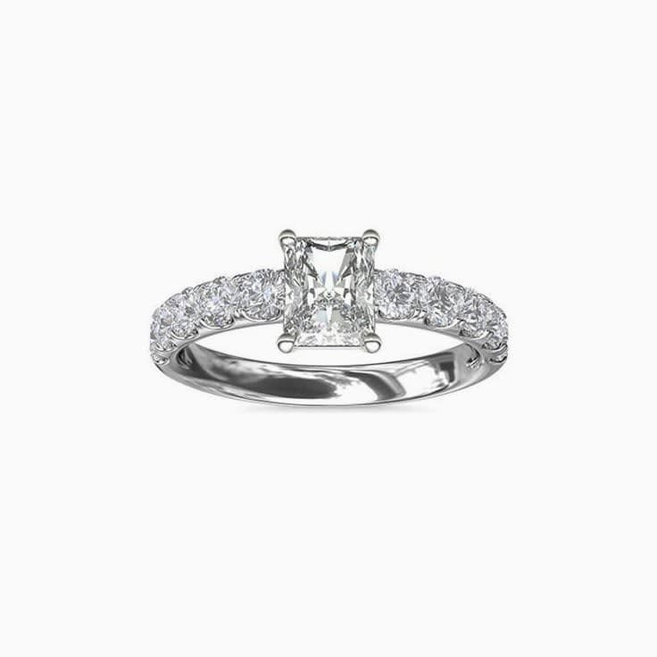 Classic Radiant Cut Engagement Pave Band