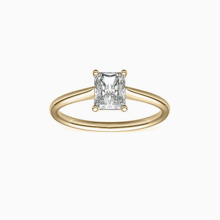 Sleek Radiant Cut Engagement Band