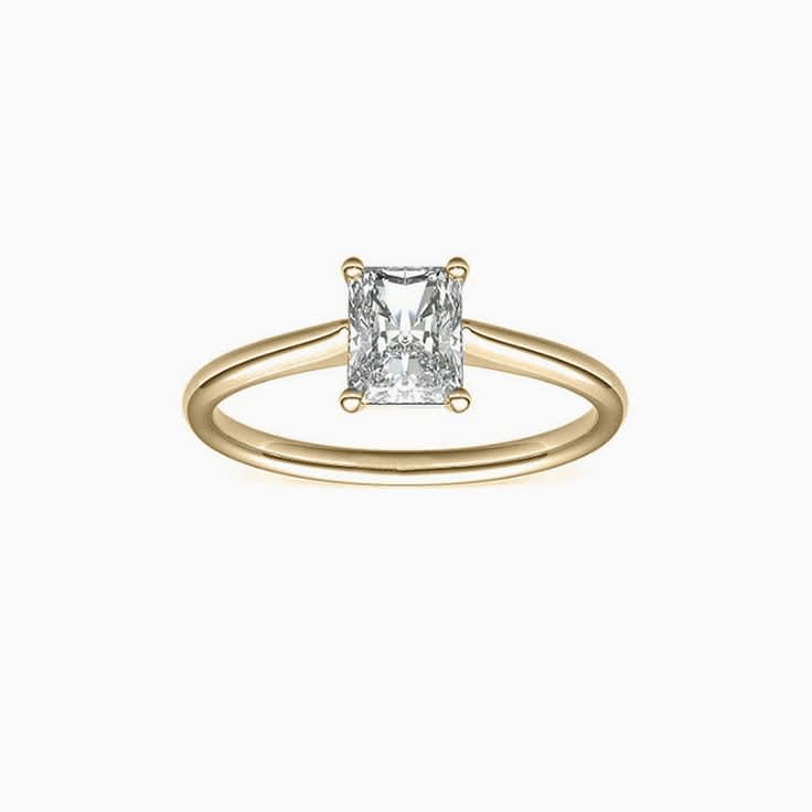 Sleek Radiant Cut Engagement Band