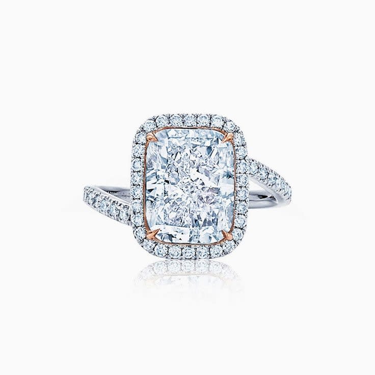 Radiant Cut Diamond Engagement Asymmetrical Band