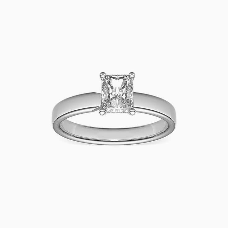 Two Tone Radiant Cut Diamond Engagement Ring