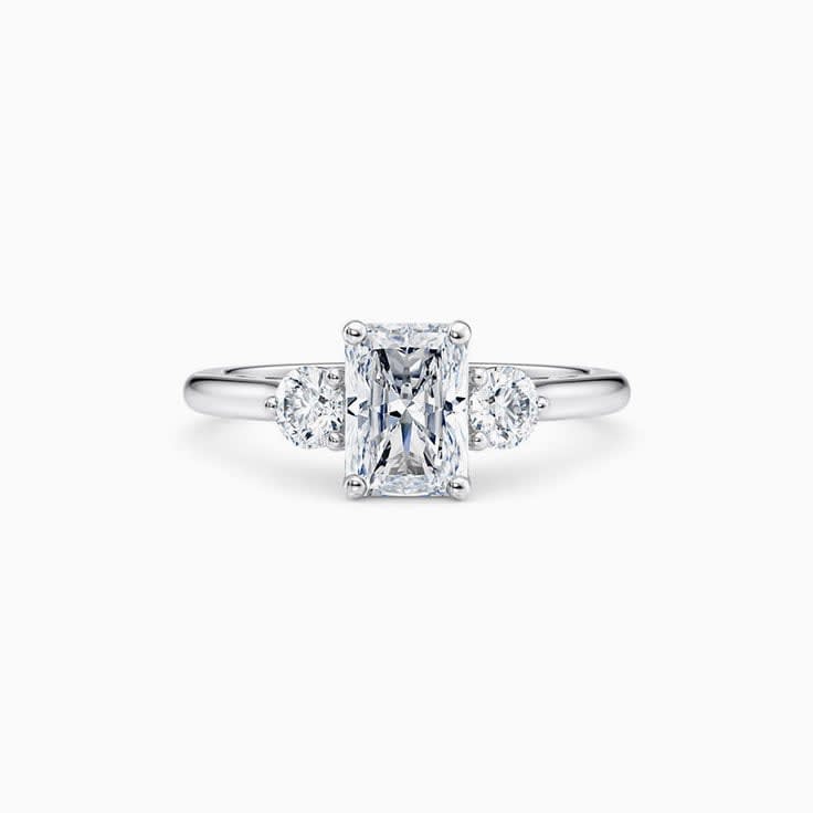 Round And Radiant Cut Diamond Engagement Ring