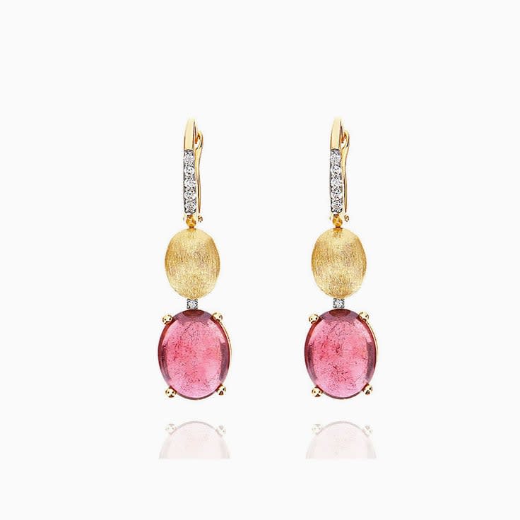 Tourmaline Earrings with Diamonds