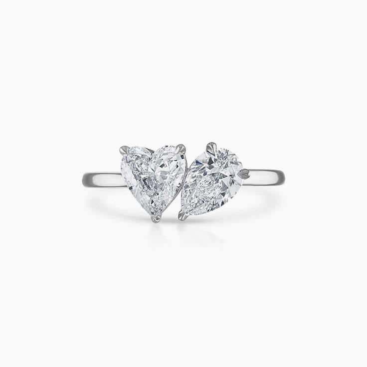 Heart And Pear White Topaz Ring