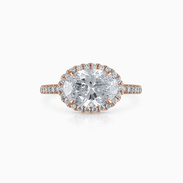 Classic East West Oval Engagement Ring