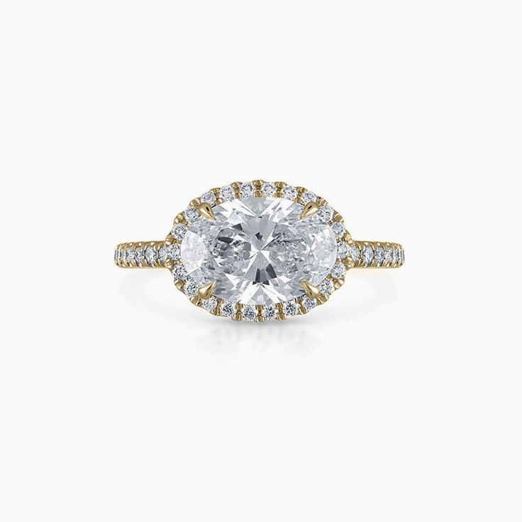Classic East West Oval Engagement Ring