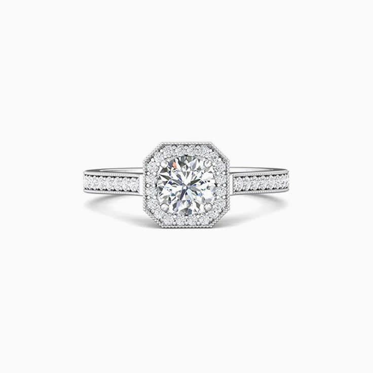 Vintage halo engagement ring