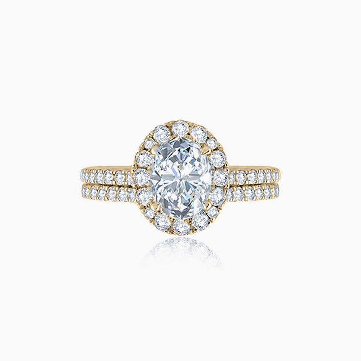 Classic Oval Diamond Engagement Halo Ring