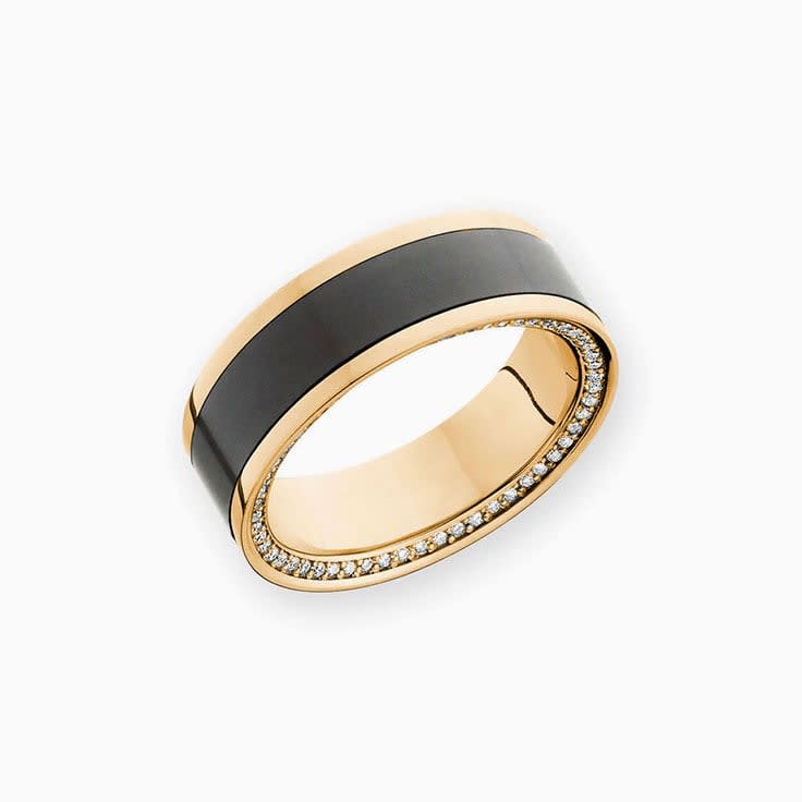 Platinum Black Diamond Mens Ring