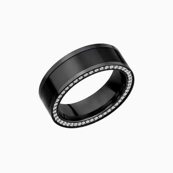 Polished Reversed Bevel With Rose Gold And Elysium Ring