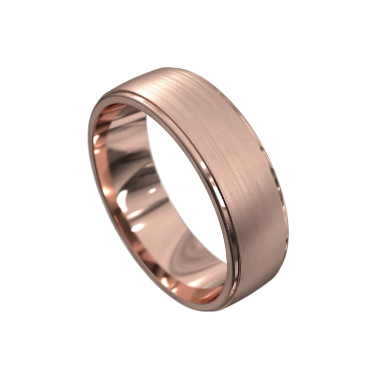 Classic Mens Ring with Brushed Centre