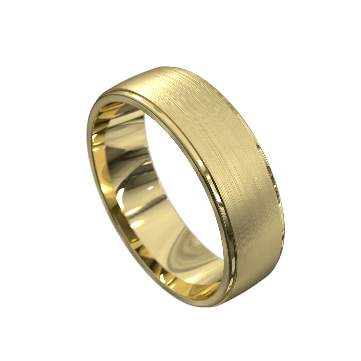 Classic Mens Ring with Brushed Centre