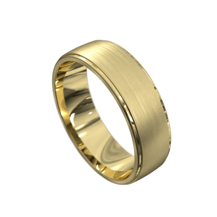 Classic Mens Ring with Brushed Centre