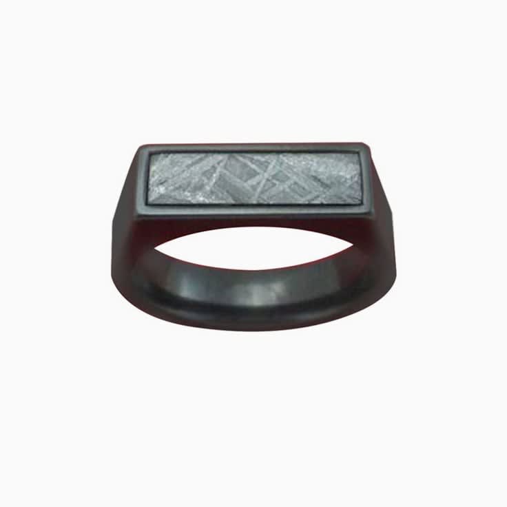 Rectangular Black Signet Ring