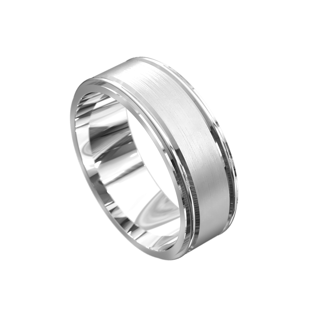 Grooved Dual Tone Mens Band