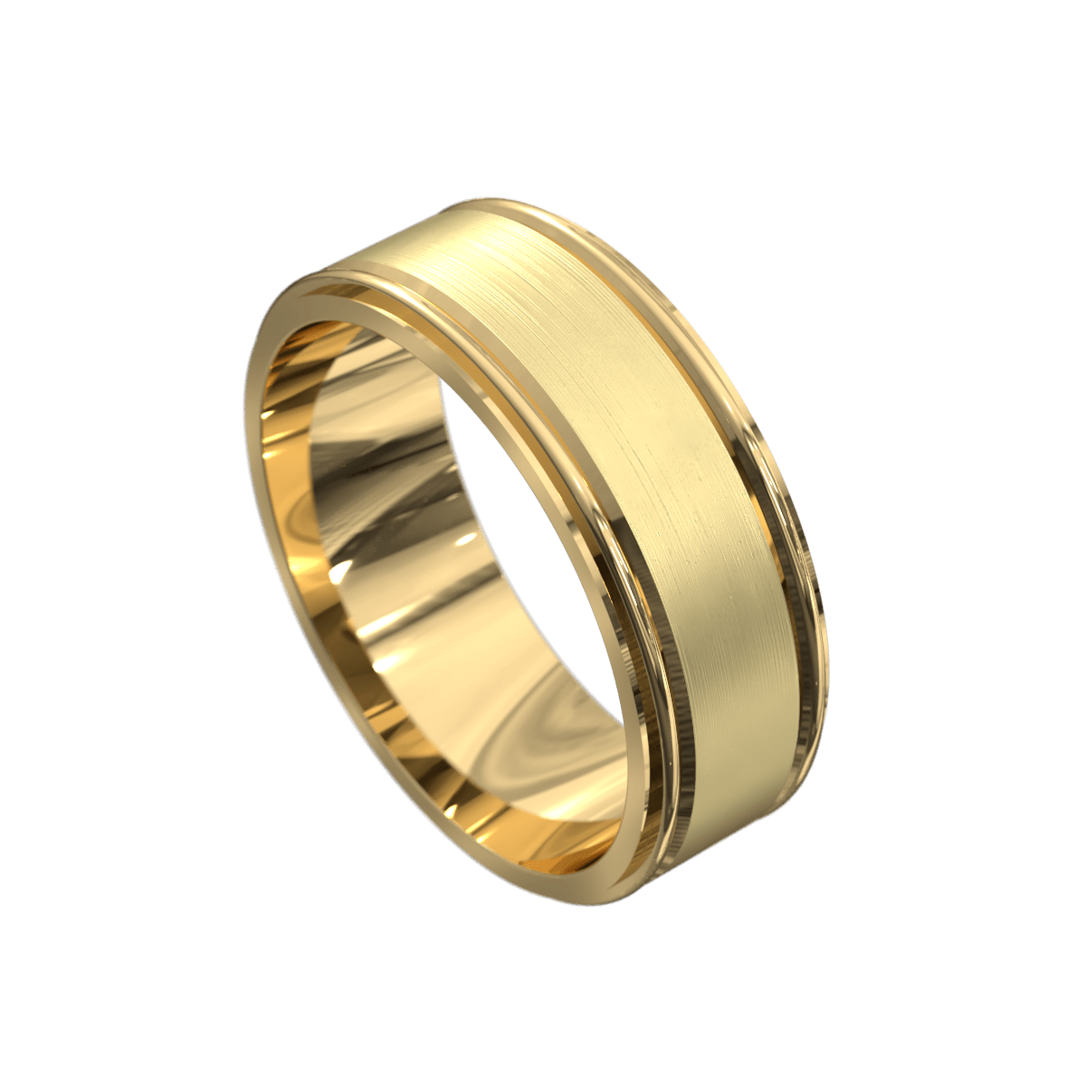 Grooved Dual Tone Mens Band