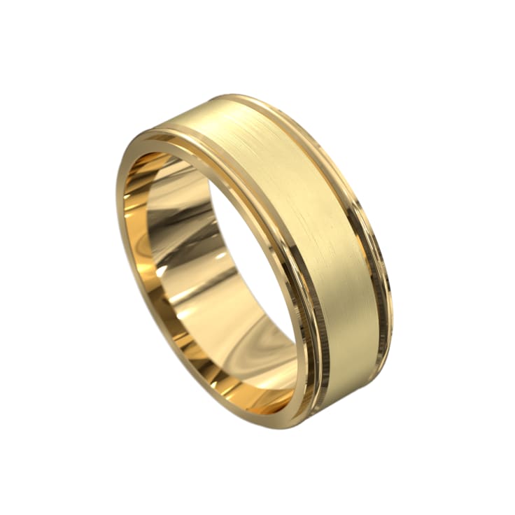 Grooved Dual Tone Mens Band