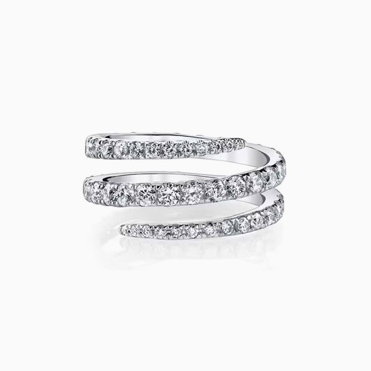 Wrap around diamond ring