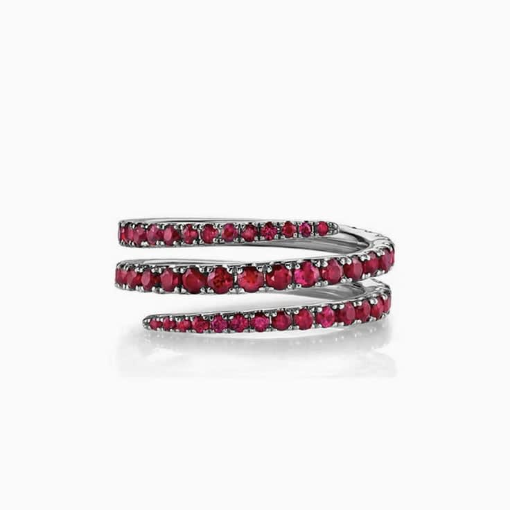 Three band ruby ring