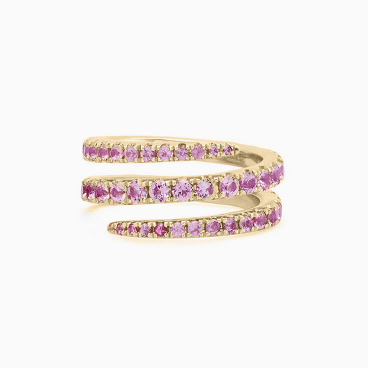 Classic Pink Sapphire Coil Ring