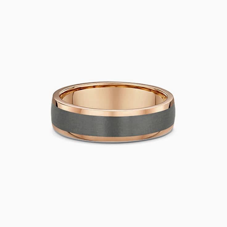 Classic Tantalum And Gold Wedding Band 591B03