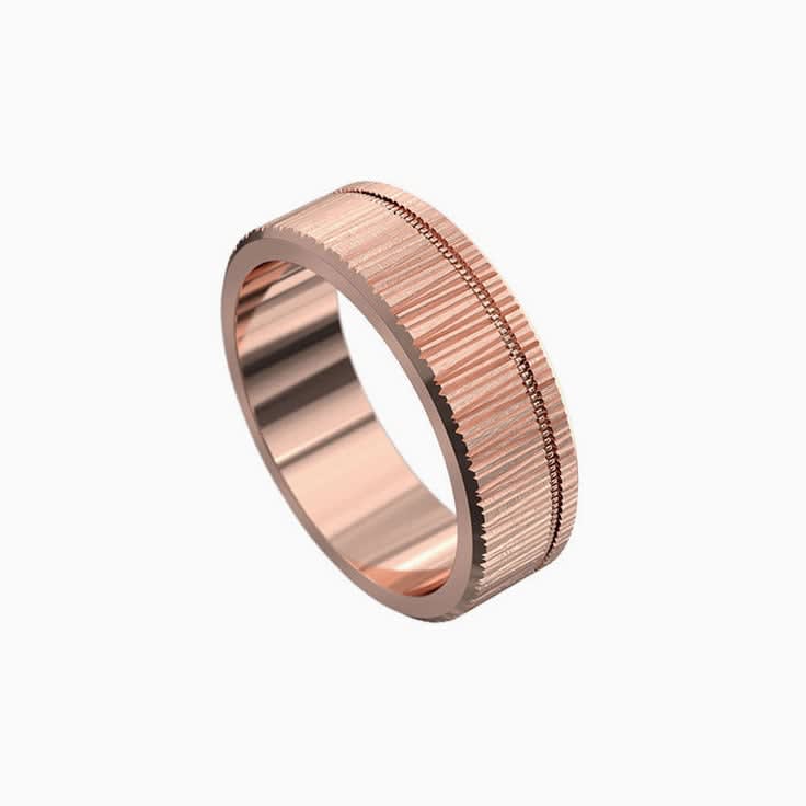 Carved Pattern Wedding Band