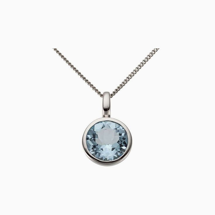 Round Blue Topaz Pendant