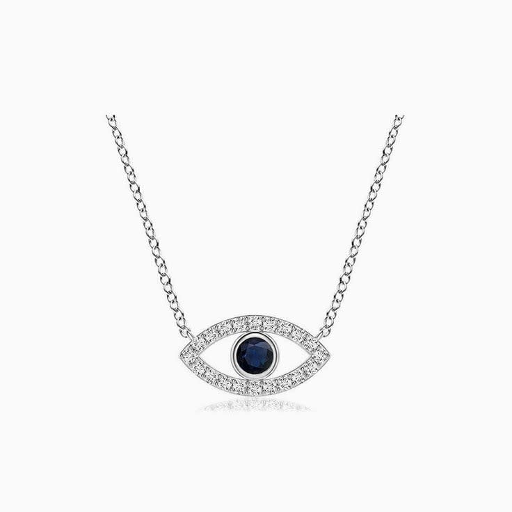 Sapphire Evil Eye Necklace