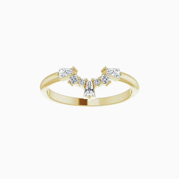 Baguette And Round Tiara Ring