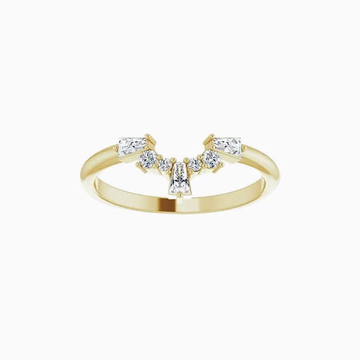 Baguette And Round Tiara Ring