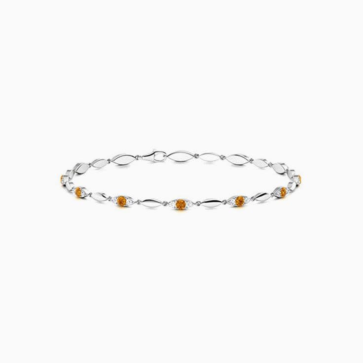 Citrine And Diamond Bracelet