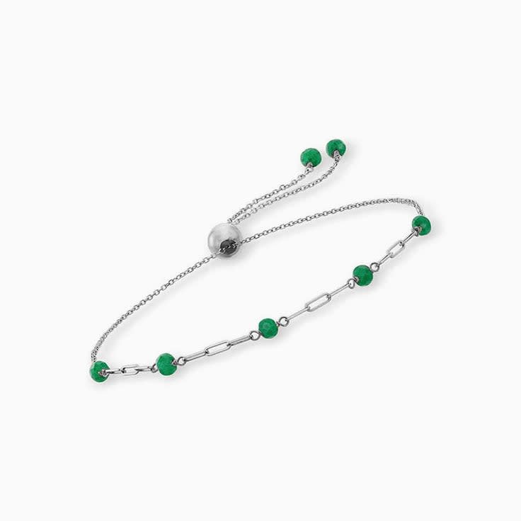 Emerald Paperclip Bracelet