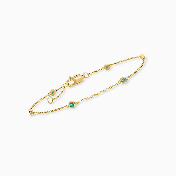 Drop set  Emerald Bracelet
