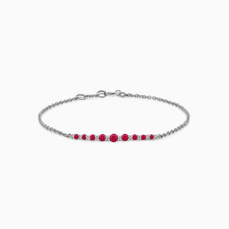 Ruby And Diamond Bar Bracelet