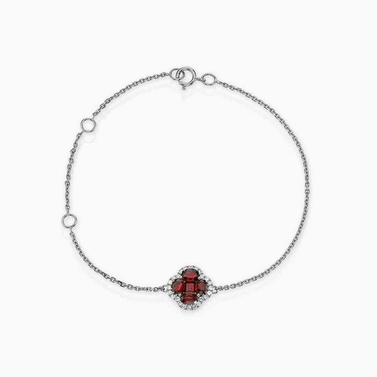 Clover Ruby Bracelet