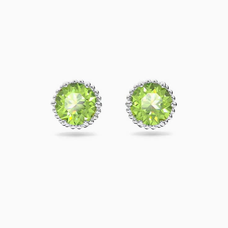 Round Peridot Studs