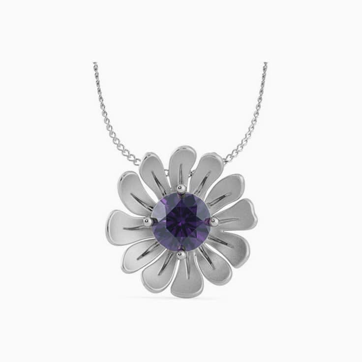 Flower Amethyst Pendant