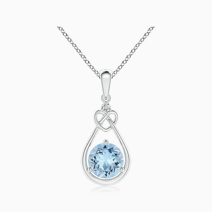 Drop Set Aquamarine Pendant