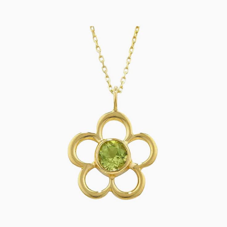 Flower Peridot Pendant