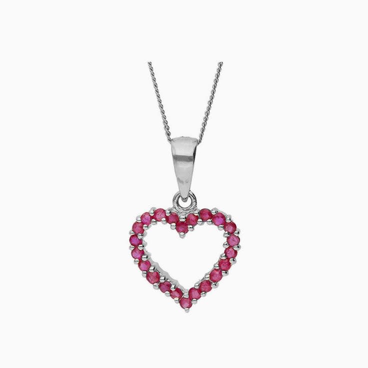 Ruby heart pendant