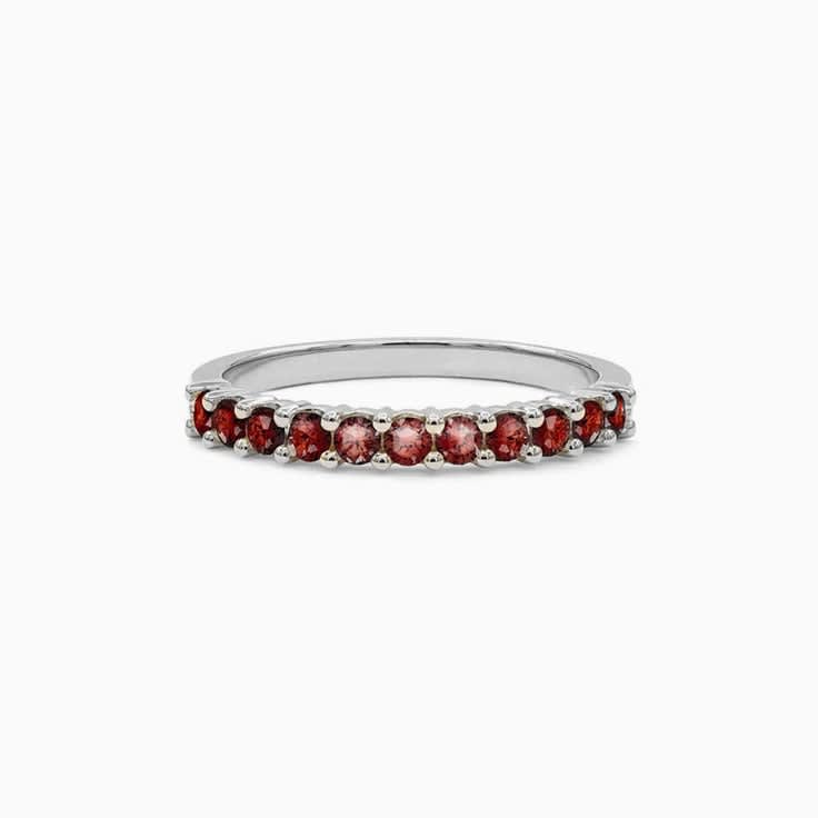 Half Eternity Garnet Stackable Ring