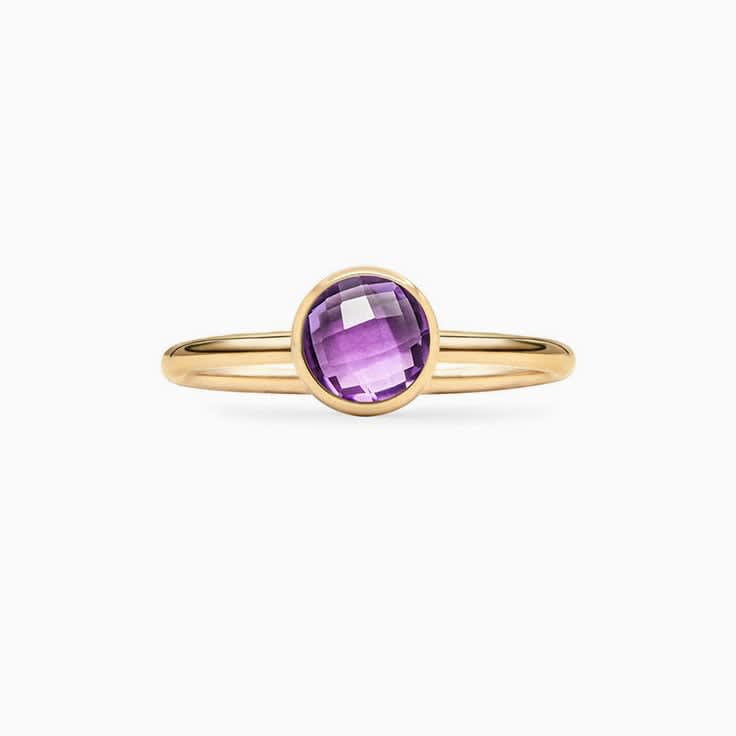 Bezel Set Amethyst Ring