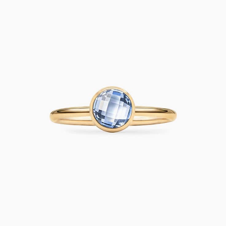 Bezel Set Aquamarine Ring