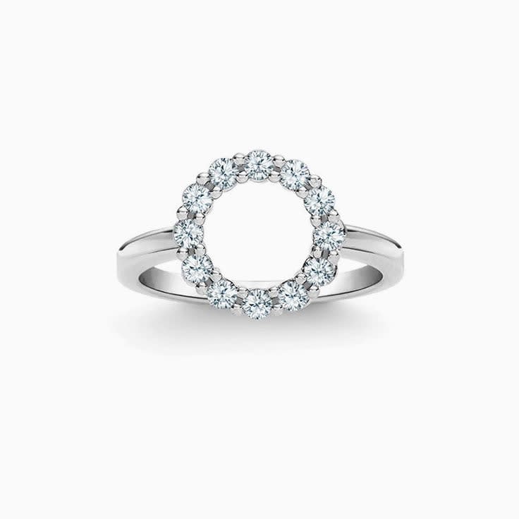 Open Circle Aquamarine Ring