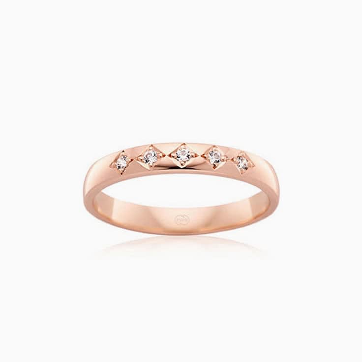 5 stone Lab Diamond Wedding Ring