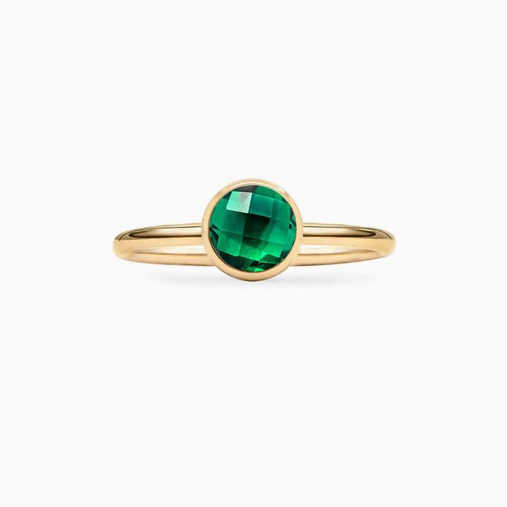 Bezel Set Emerald Ring